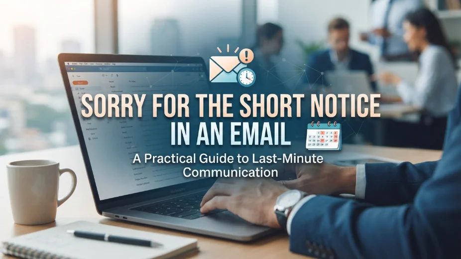 Sorry for the Short Notice in an Email