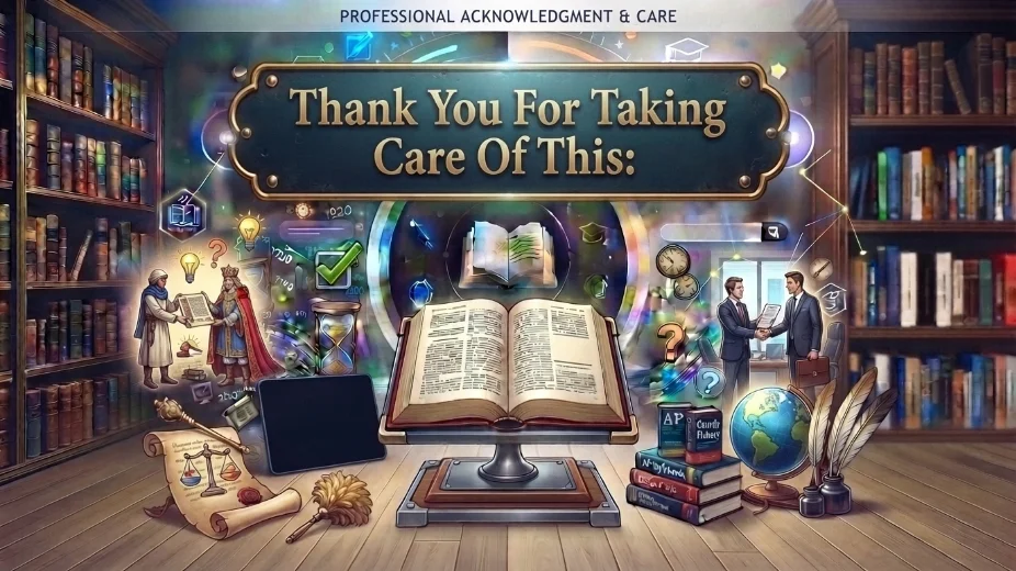 Thank You For Taking Care Of This